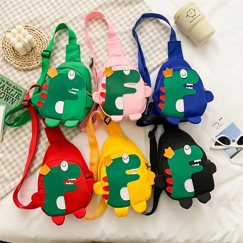 Cute Dinosaur Children Shoulder Sling Bag Kids Preschool Kindergarten School Bags Outdoor Travel Casual Dino Backpack