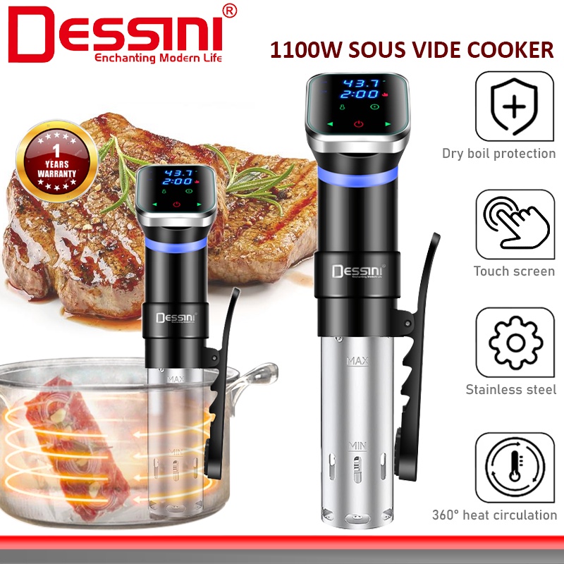 DESSINI ITALY Sous Vide Slow Cooker Machine Precision Digital Thermal Immersion Water Circulator Touch Control Heater