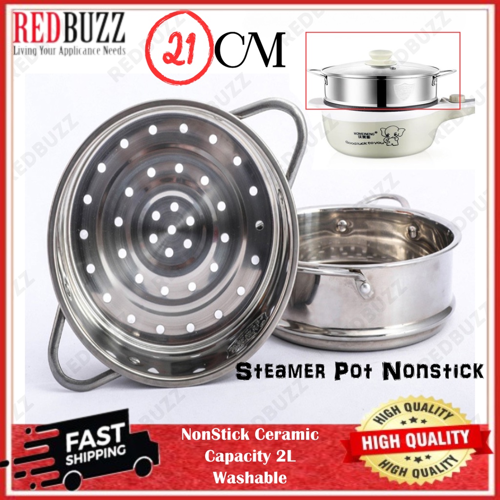 REDBUZZ Steamer Only for 2.0L NonStick Ceramic/Marble Frying Pan Rice Multi Mini Rice Cooker