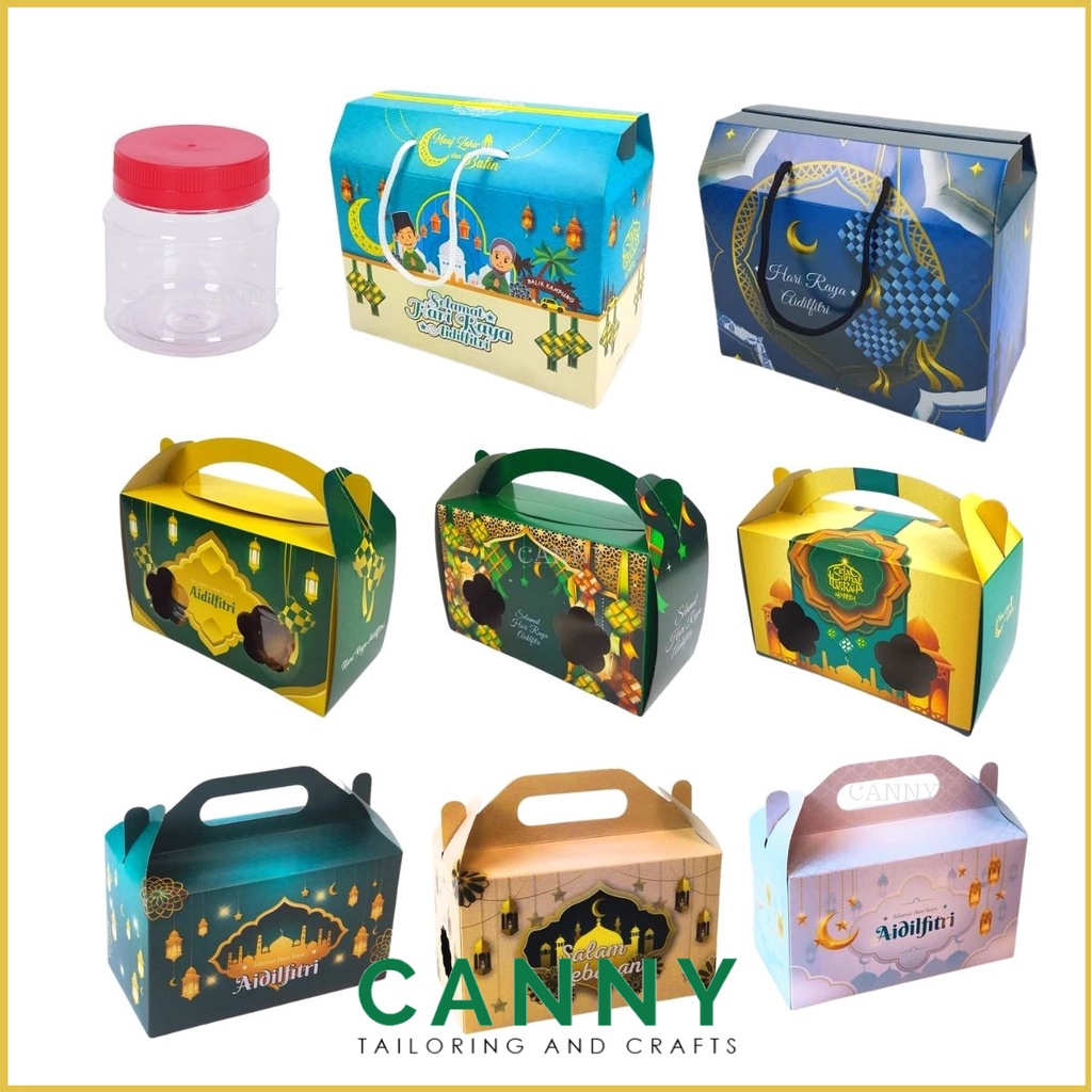 (1Pcs) Hari Raya Box / Hari Raya Cookies Box / Kotak Untuk Kuih / Hari Raya Gift Box with Handle / Kotak Biskut Raya