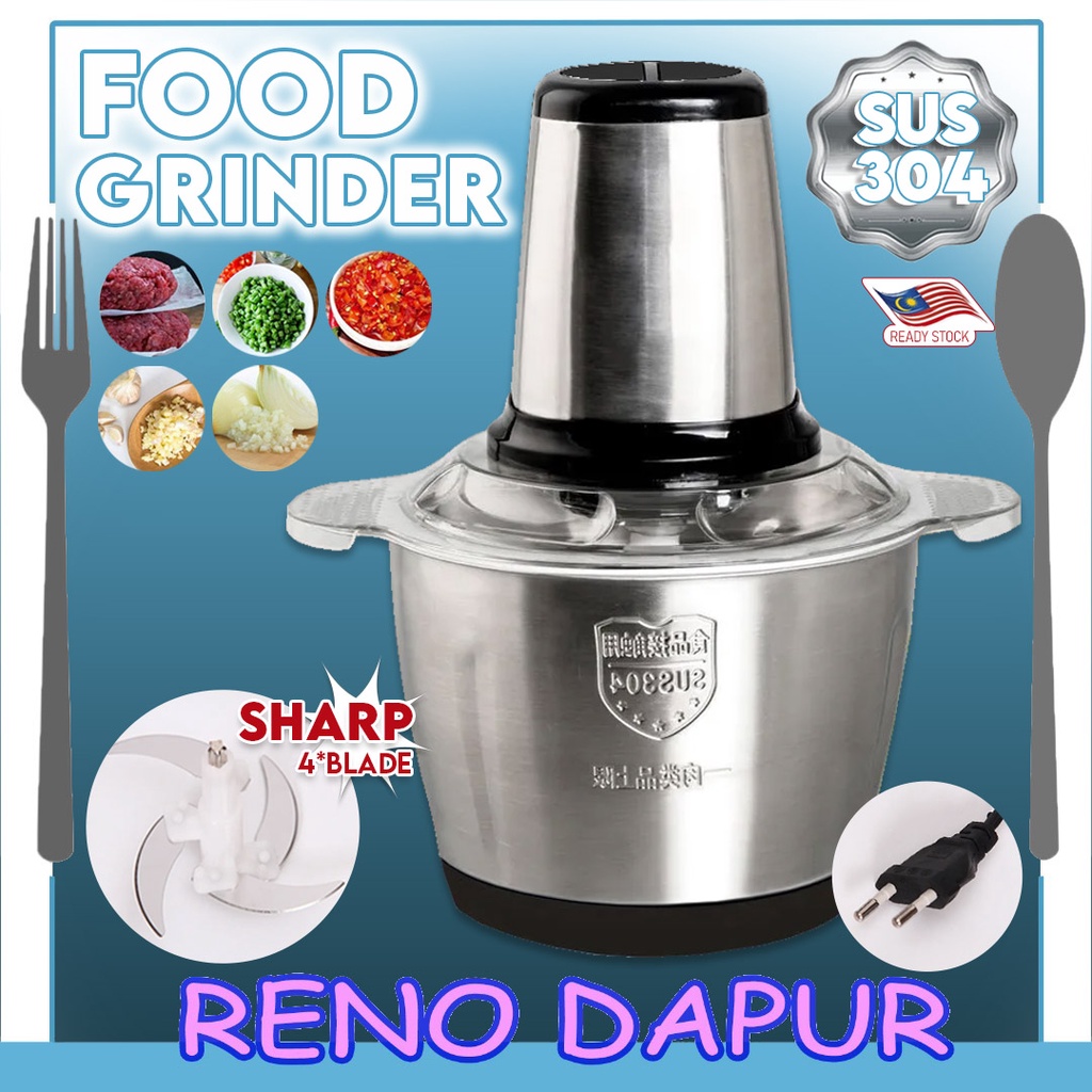 RENODAPUR SUS 304 STAINLESS STEEL QL-801 MULTI FUNCTION ELECTRIC MEAT GRINDER MINCER CHOPPER SLICER KITCHEN CONVENIENT