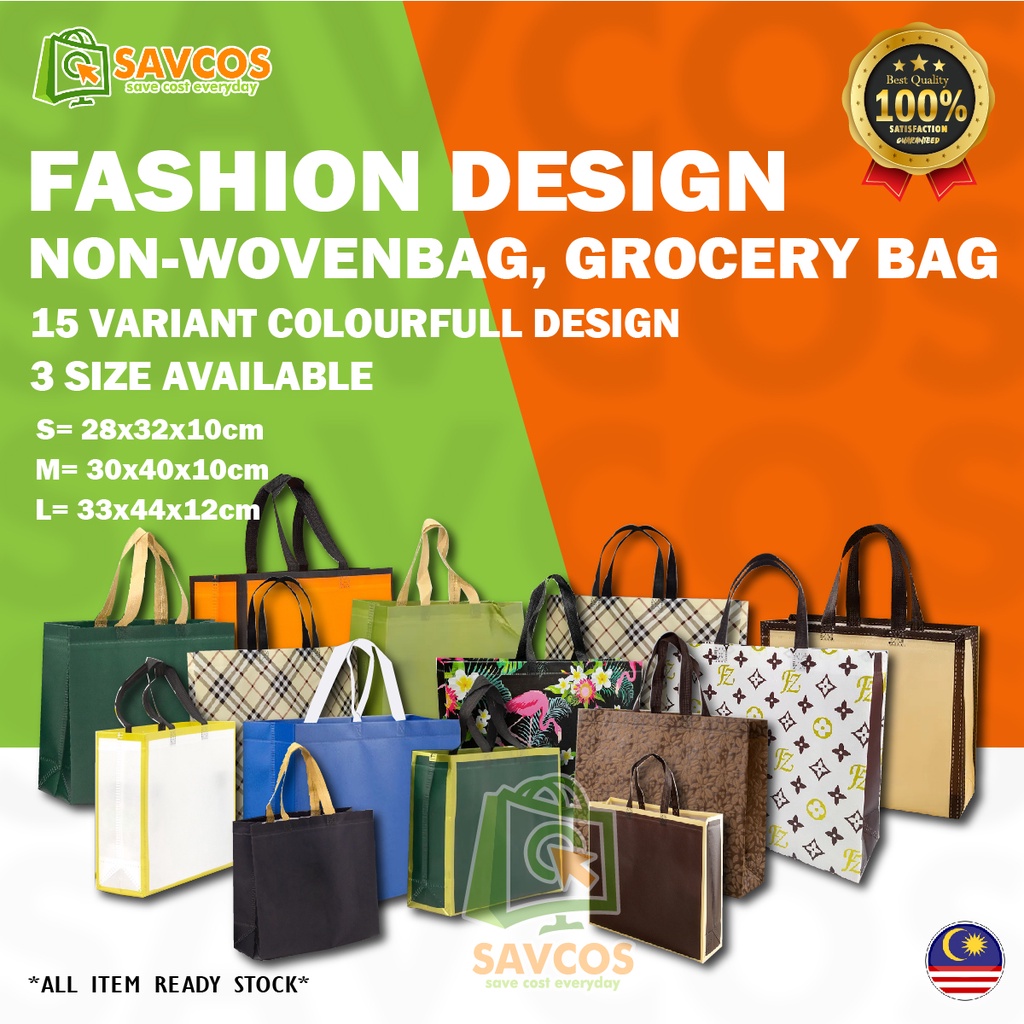 CHEAPEST in SHOPEENon Woven Tote Eco Go Green Laminated Bag Reusable Premium / Ecobag / Goodies / Water Resistant Gift