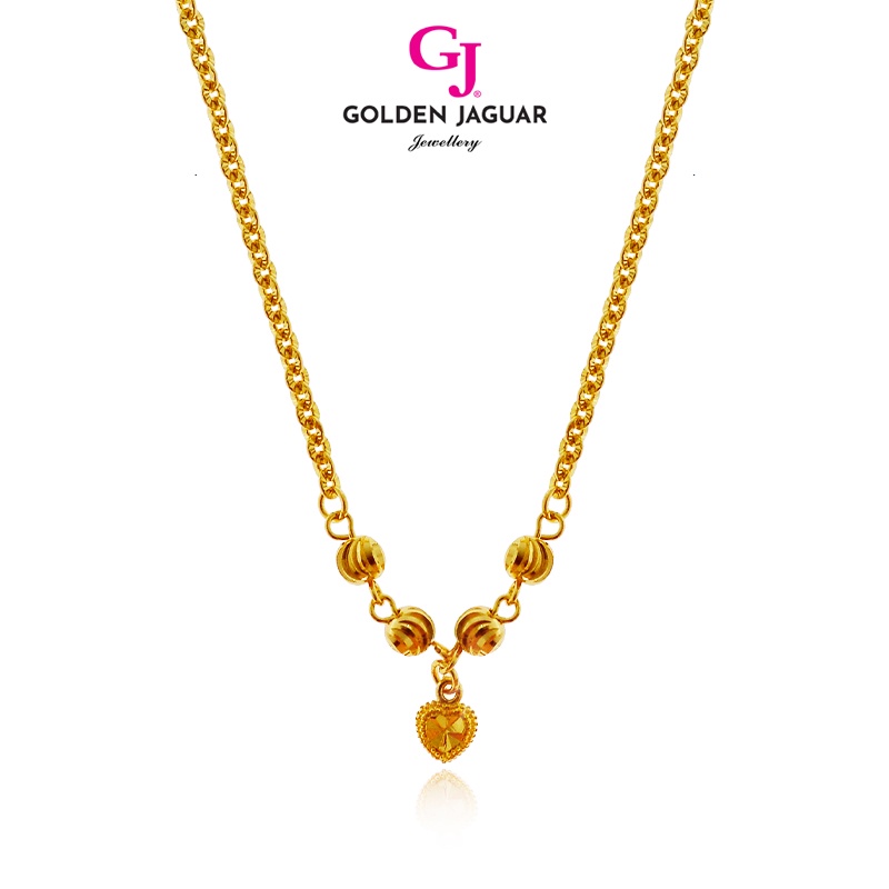 GJ Jewellery Emas Bangkok Emas Korea 24K Gold Plated Necklace Kendi + Bulan Sabit Double + Simple Love (4126450309-SL)