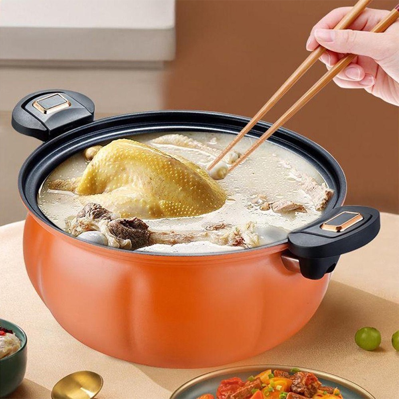 Pumpkin Design Large Capacity 8L Micro Pressure Cooker Multifunction Soup Meat Stew Rice Porridge Non Stick Cooking Pot