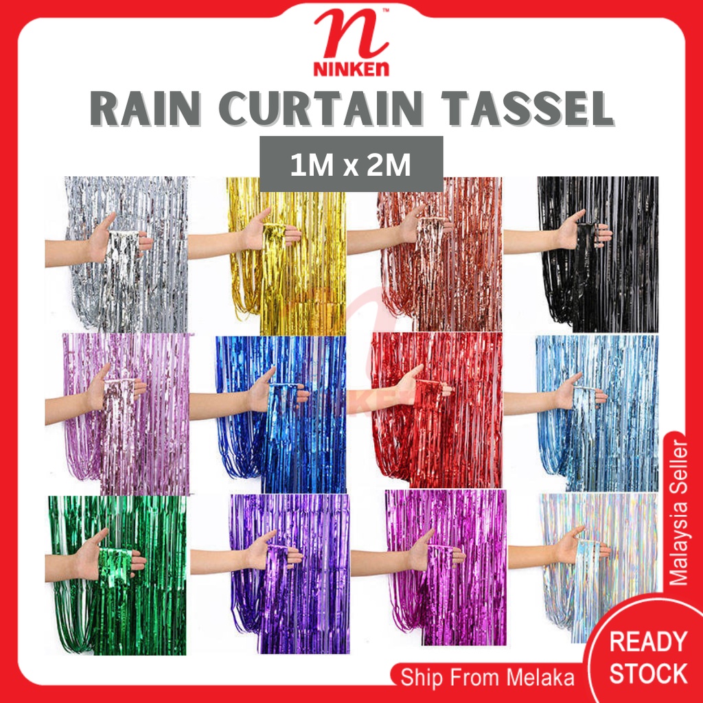 1 x 2 Meter Rain Curtain Background Balloon Birthday Party Decor Hiasan Belon Tirai Hiasan Dinding