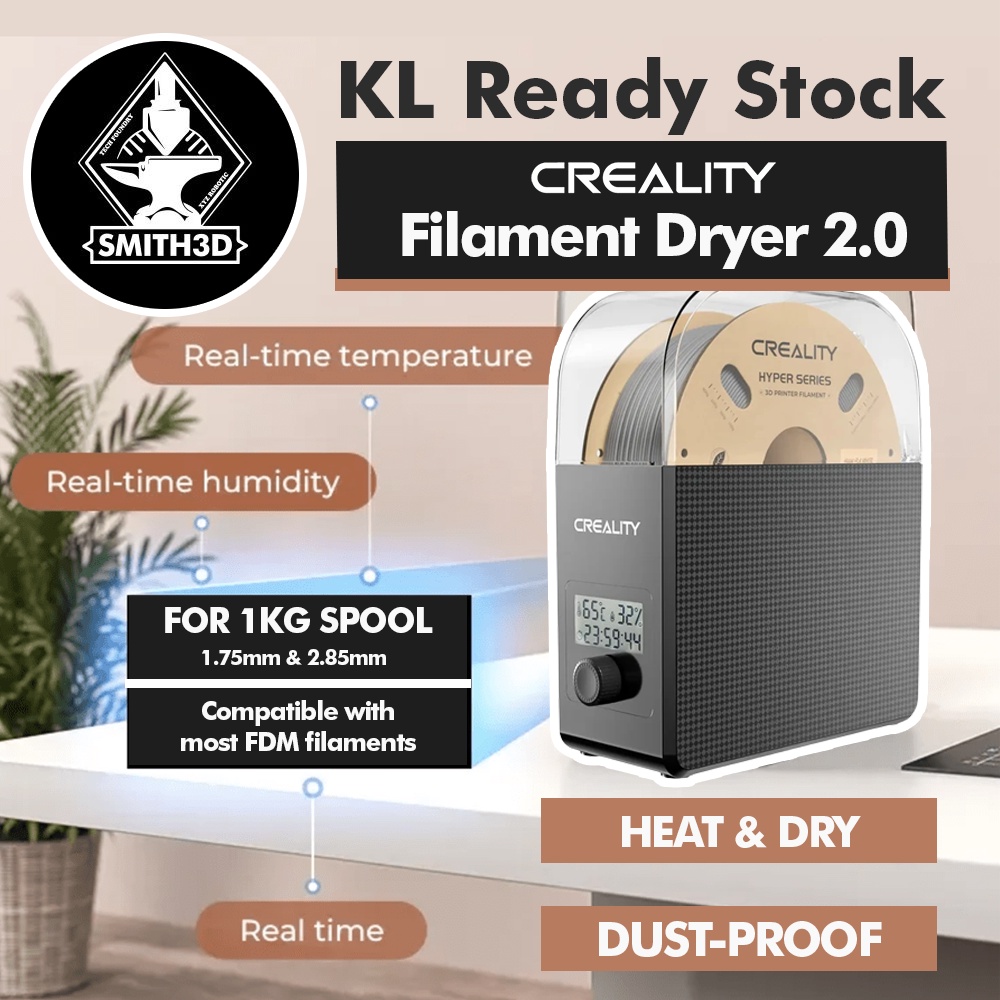Creality filament dryer box 2.0, spool holder, filament storage box dryer, user friendly fdm filament dry box