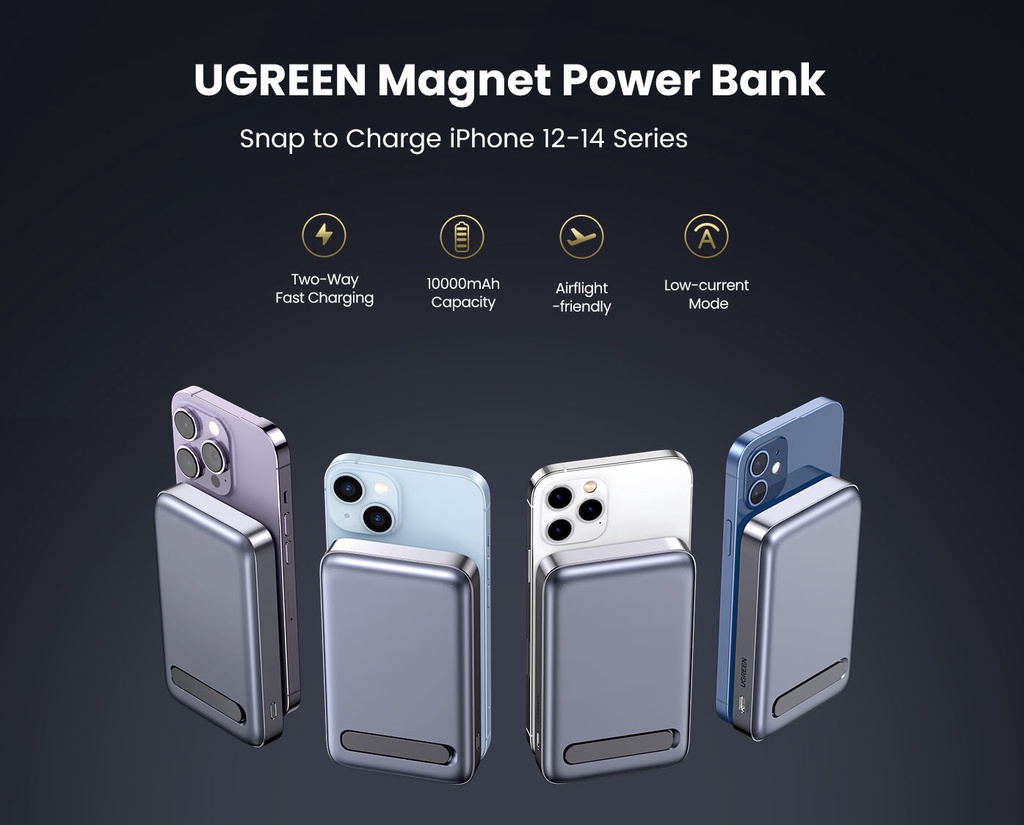 UGREEN 10000mAh Magsafe Powerbank 15W with Kickstand Wireless Powerbank  Magnetic Power Bank PD 20W USB A 22.5W iPhone 15, UGREEN Malaysia