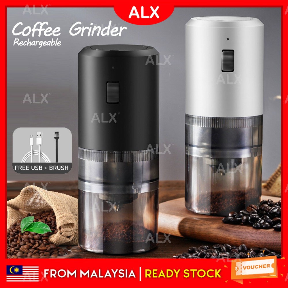 ALX Electric Coffee Bean Grinder USB Type-C Coffee Grinding Machine Home Kitchen Coffee Ground Maker Pengisar Kopi 咖啡研磨机