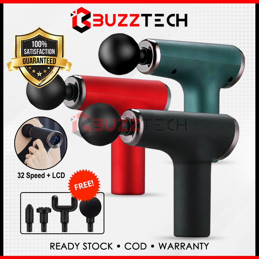 BuzzTech 32 Speed Mini Muscle Massage Gun Compact and Silent Portable Muscle Relaxation Vibration Fitness Muscle Relax