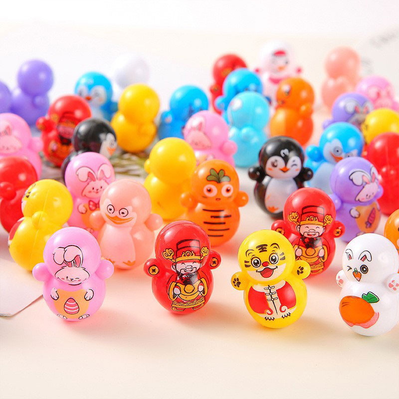 Self-Righting Roly Poly Toy Cartoon Mini Tumbler Funny Fidget Kids Baby Interactive Educational Toys