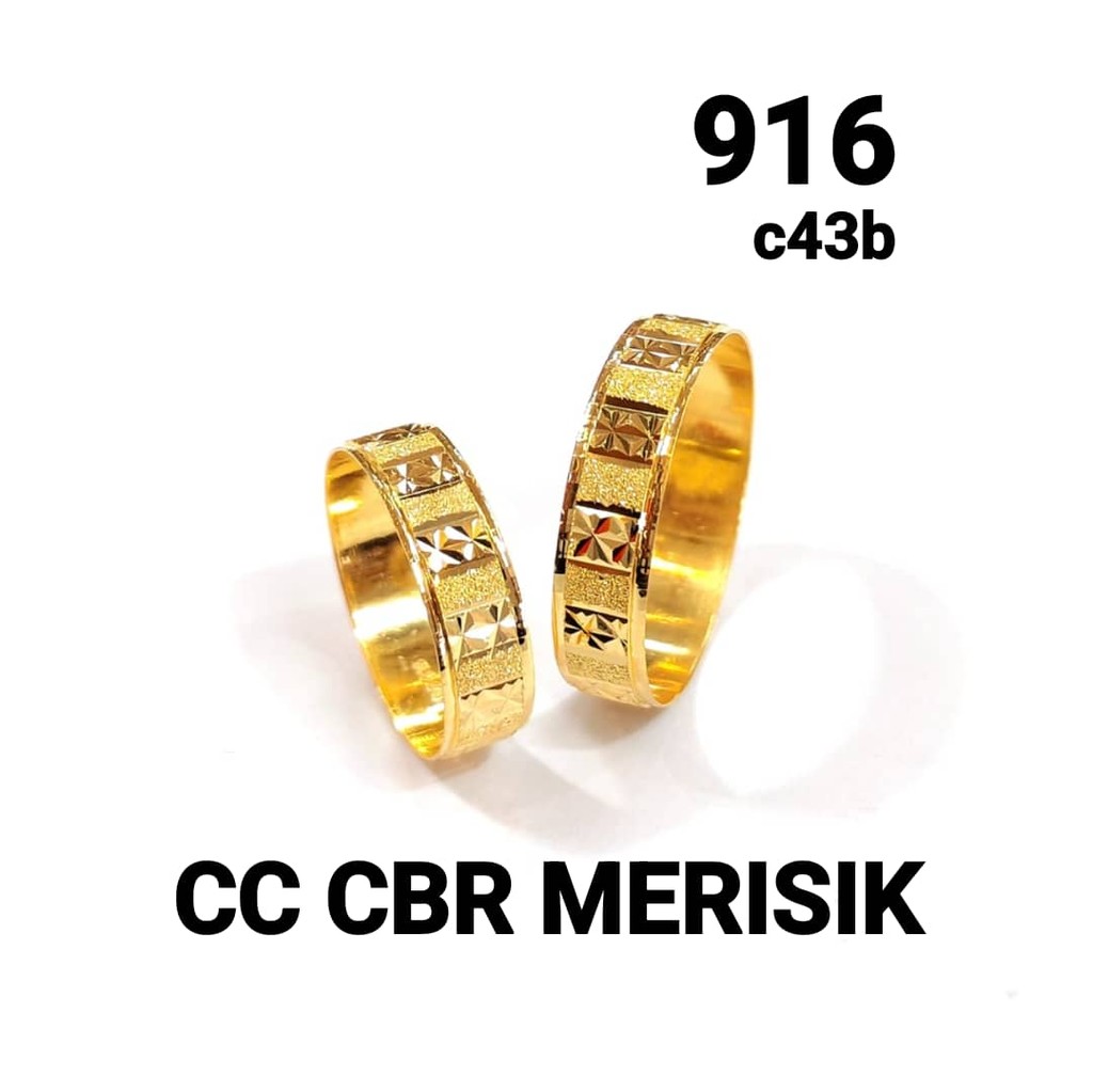 Wing Sing Cincin Merisik Cincin Belah Rotan Emas 916/ 916 Gold Solid CBR Ring 西德戒指