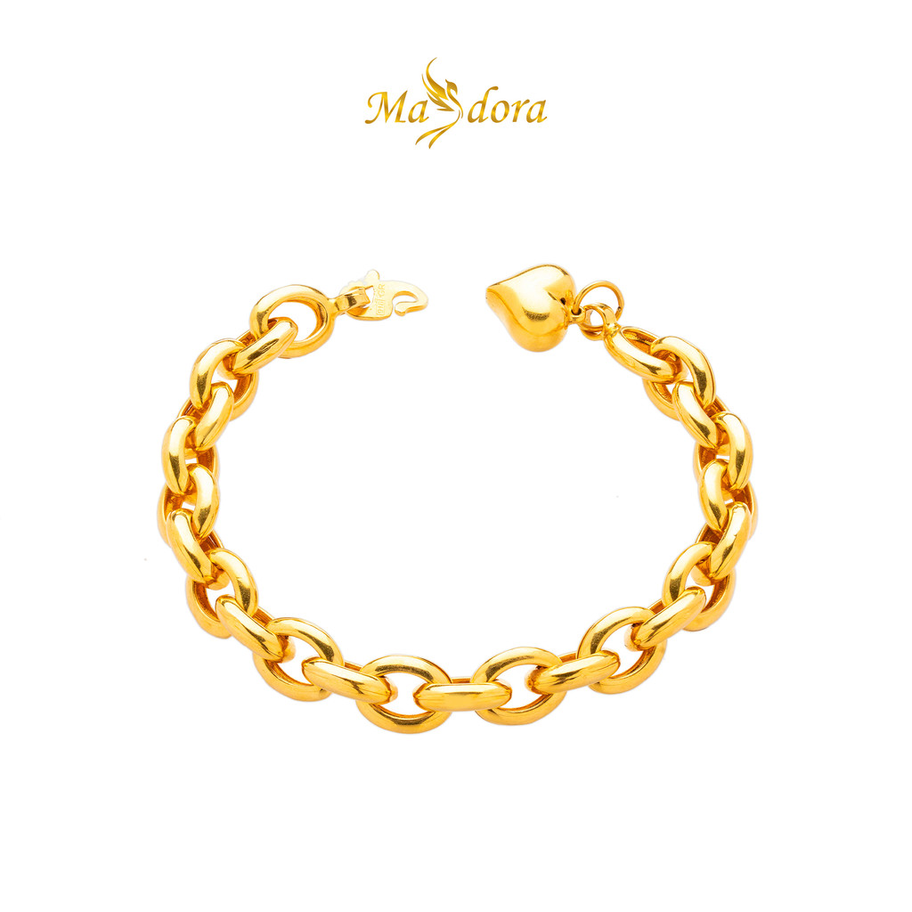 MASDORA 916 Gold Bracelet Rantai Tangan Emas ~ Pearl Links High Polish (EMAS 916/22K)