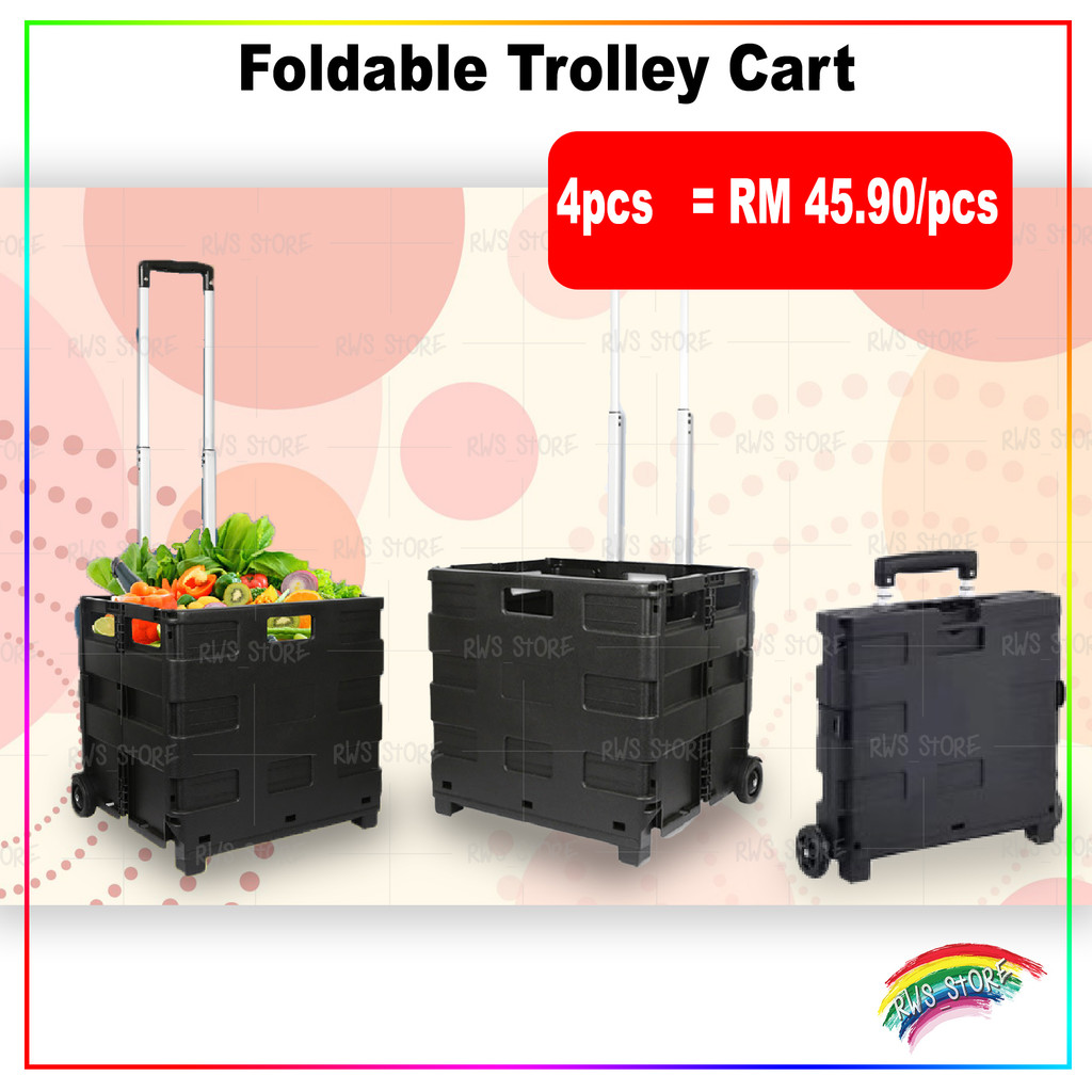 Foldable Trolley Cart 折叠购物车Troli Boleh Lipat dengan Roda
