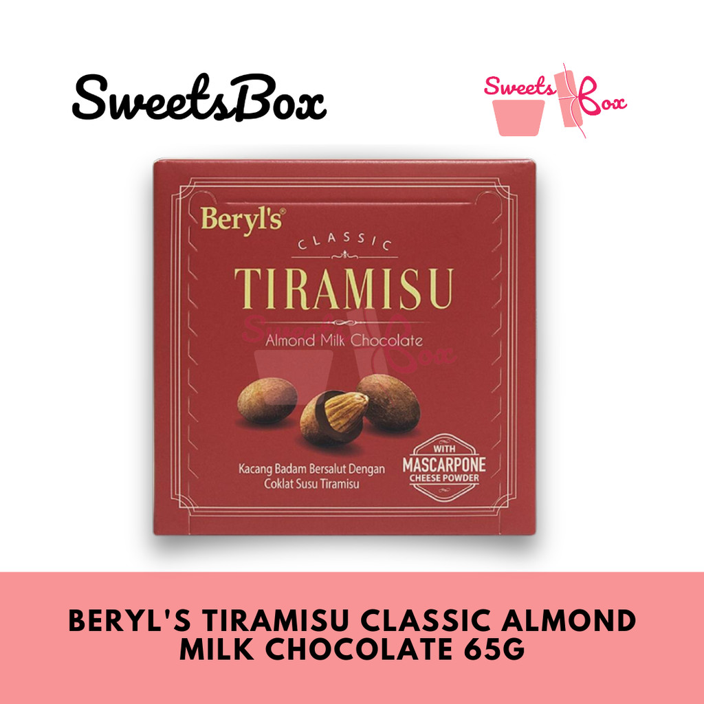 Sweetsbox | Beryl's Tiramisu Classic Almond Milk Chocolate 65g - Coklat Tiramisu Almond Halal