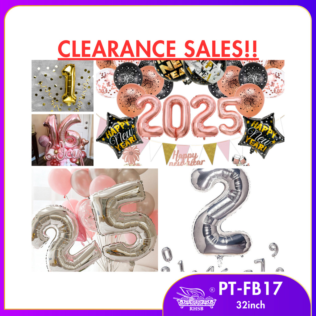 32inch PREMIUM QUALITY 0-9 NUMBERING FOIL BALLOON /  GOLD / ROSE GOLD / SILVER