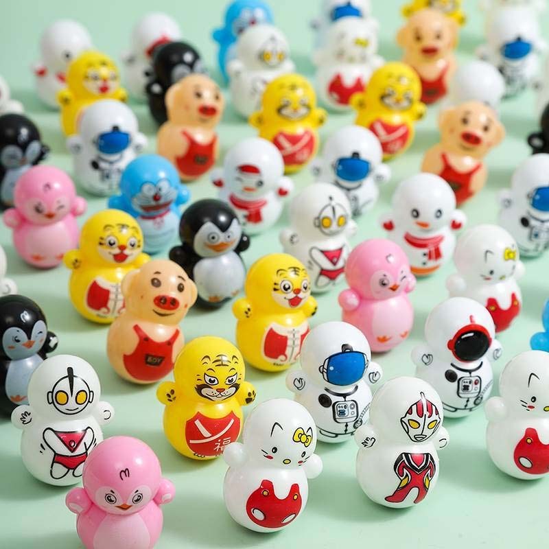Cute Cartoon Kids Roly Poly Fidget Toy Tumbler Stress Relief Funny Rocking Doll Educational Toys