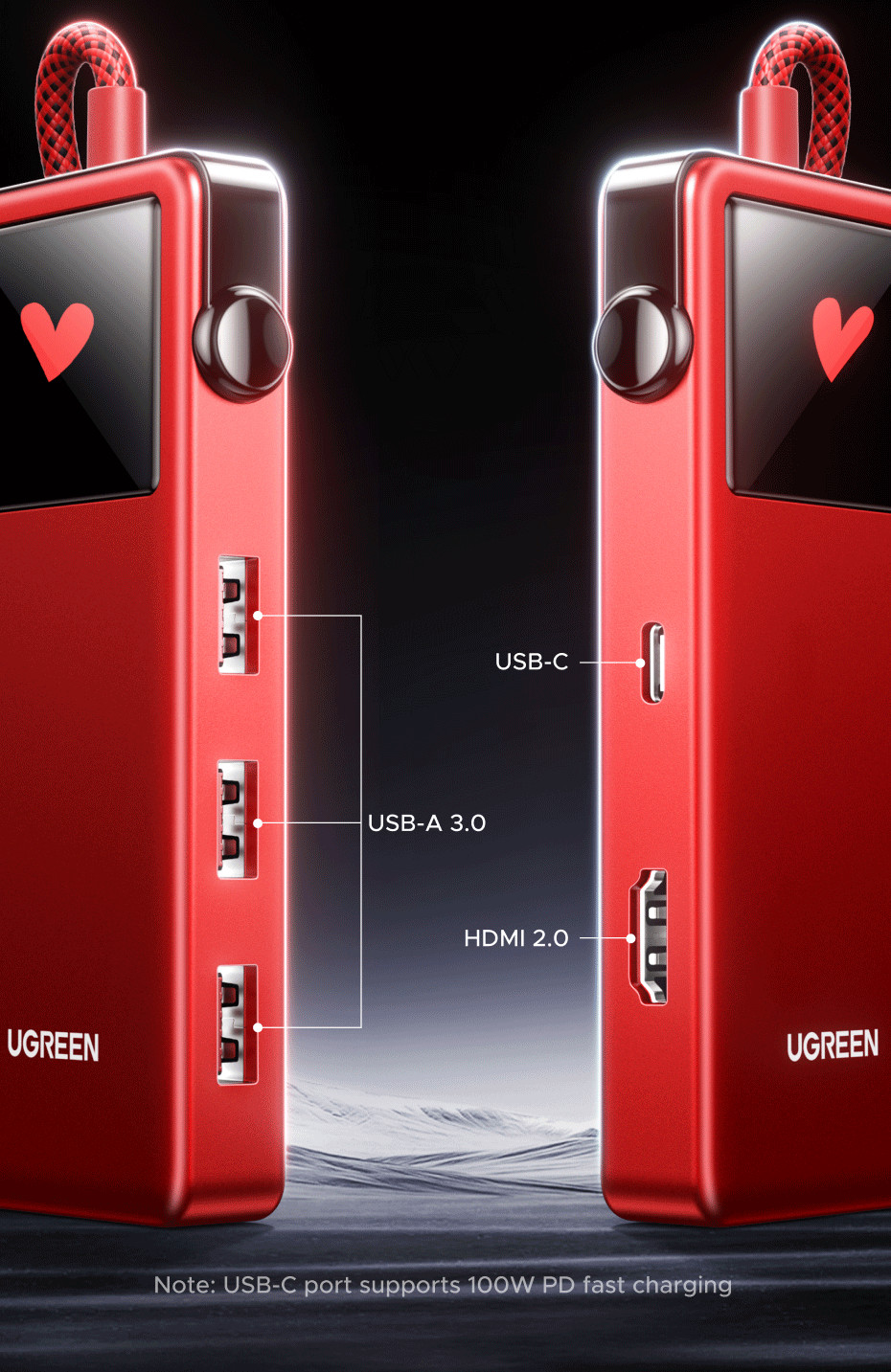 UGREEN x Jackson Yee Series Uno 5-in-1 HUB 4K@60Hz 5Gbps 100W PD3.0 HDMI Type C Adapter (75214) description image 6