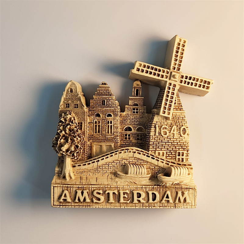 The Netherlands, The Windmill Village, Amsterdam, Netherlands, Sansians Travel Souvenirs Resin Painted Magnetic Tiles Refrigerator Stickers Gifts