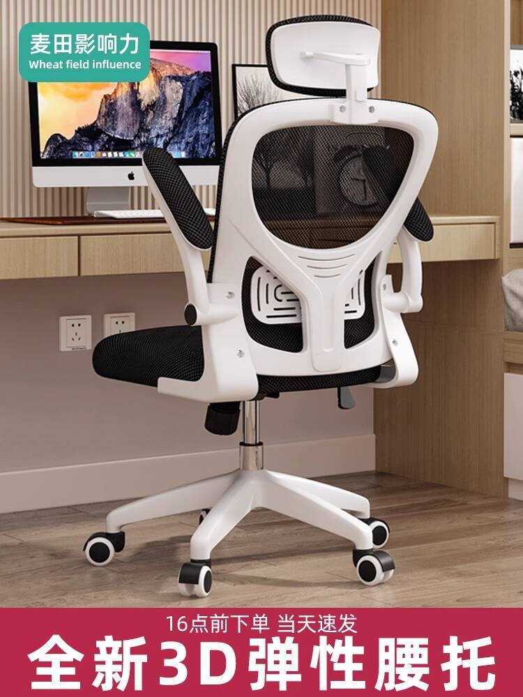 Computer Chair Comfortable Long Sitting Office Chair Home Student Study Chair Adjustable Ergonomic Desk Chair with Backr