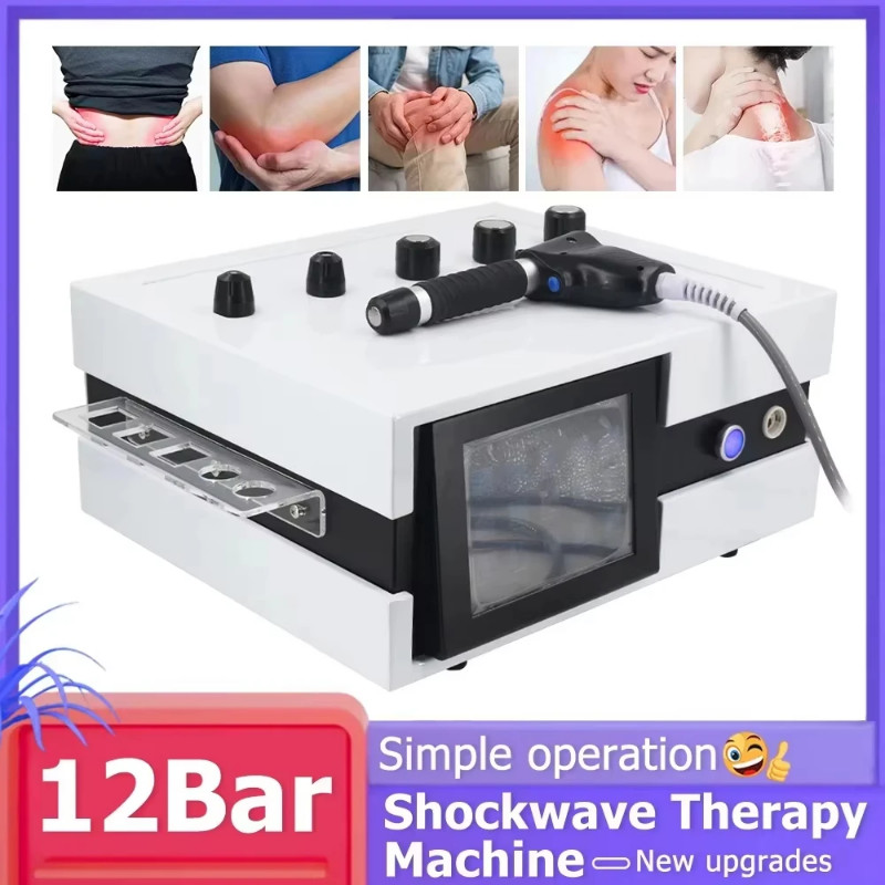 12Bar Pneumatic Shockwave Therapy Machine Brand New Professional Shockwave Body Massager for Erectile Dysfunction Pain R