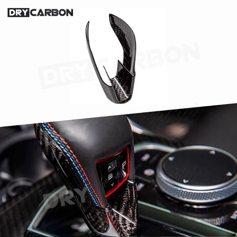 Dry Carbon Fiber Gear Shift Knob Panel Decorative Car Interior Retrofitting Accessories For BMW M2 M3 M4 X3M X4M M5 X5M 