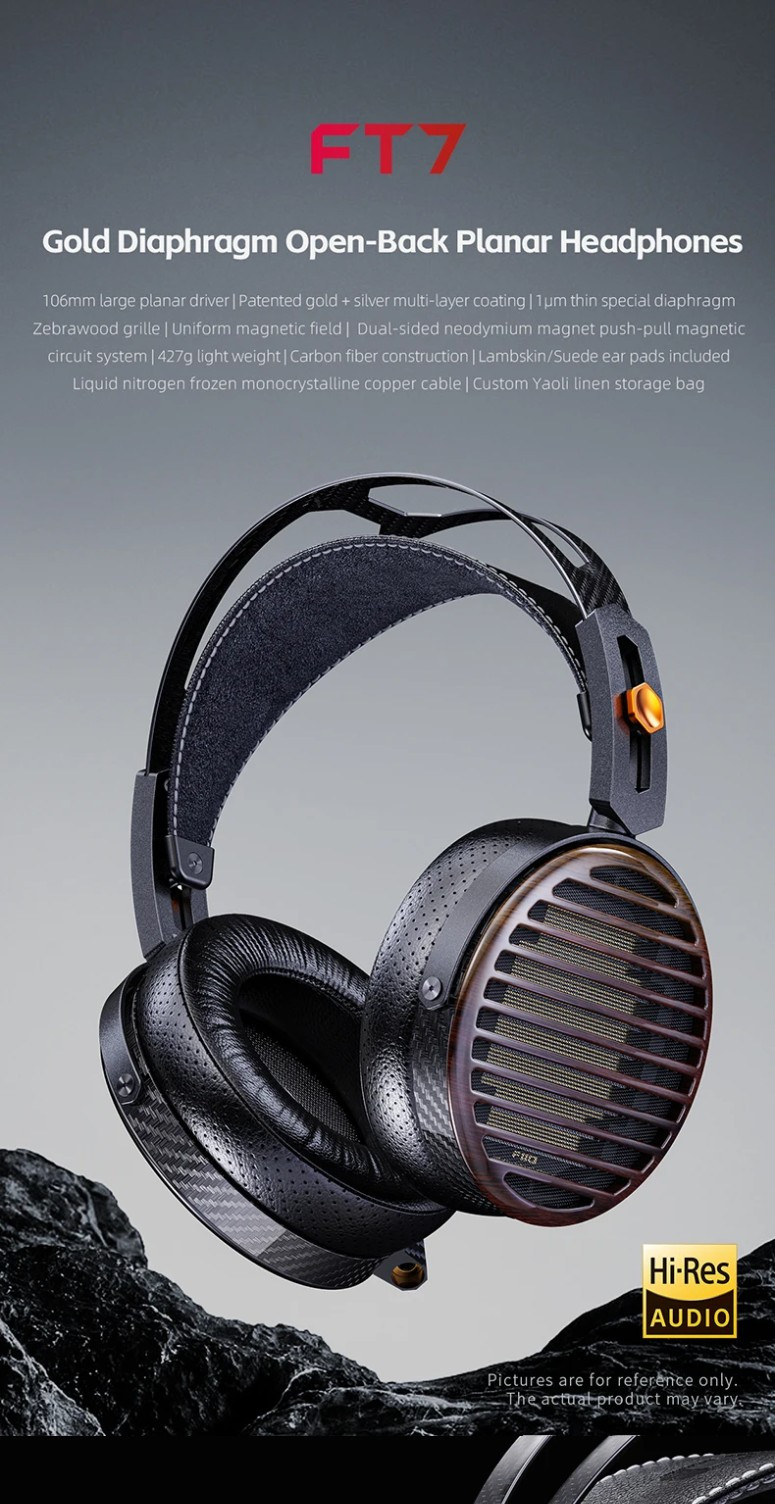 FiiO FT7, Open-Back Planar Magnetic Headphones: Flagship 1μm ultra