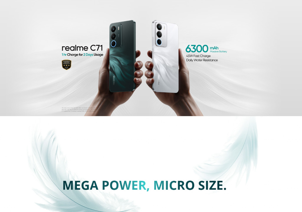 Realme C67 Realme C71 Smartphone 6300mAh Batterie 45W SUPERVOOC Charge 50MP AI Caméra 120Hz Affichage IP64 AI Moteur 256GB NFC Version Russe Booster Batterie