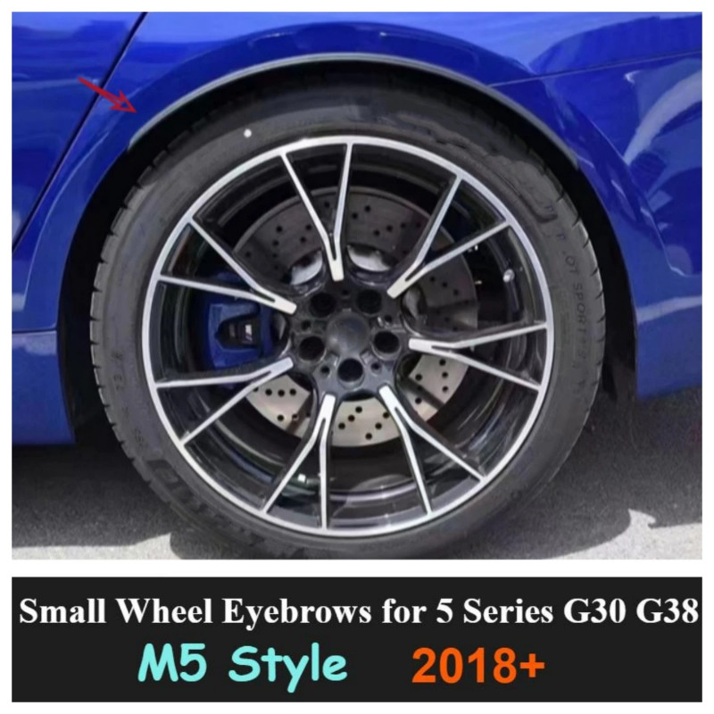 2 PCS Car Arch Fender Wheel Eyebrow Cover for BMW 5 Series M5 G30 G38 2018+ Anti-Scratch Strips Rubber Stickers Protecti