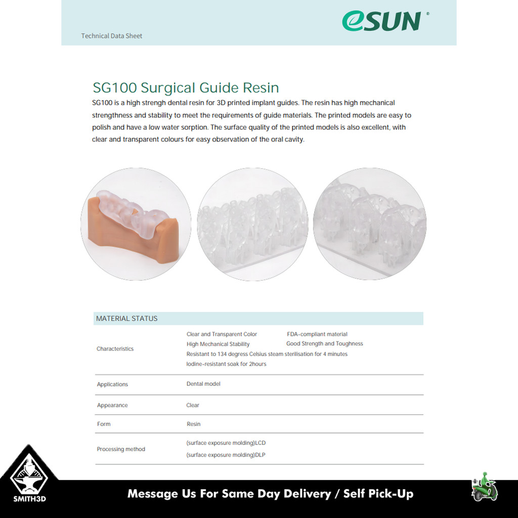 sg 11134202 7ravc mb6mzwy5r71y60 eSun SG100 Surgical Guide Resin 1kg 405nm