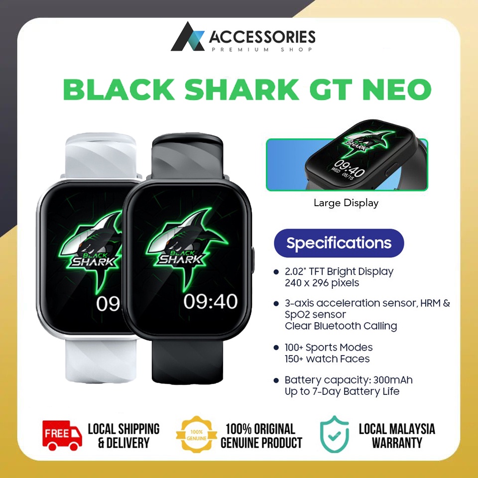 [ New ] Black Shark GT Neo | Blk Shark GT3 Neo Smart Watch (2.02"Bright Display | Bluetooth Calling | 100+ Sport Modes)