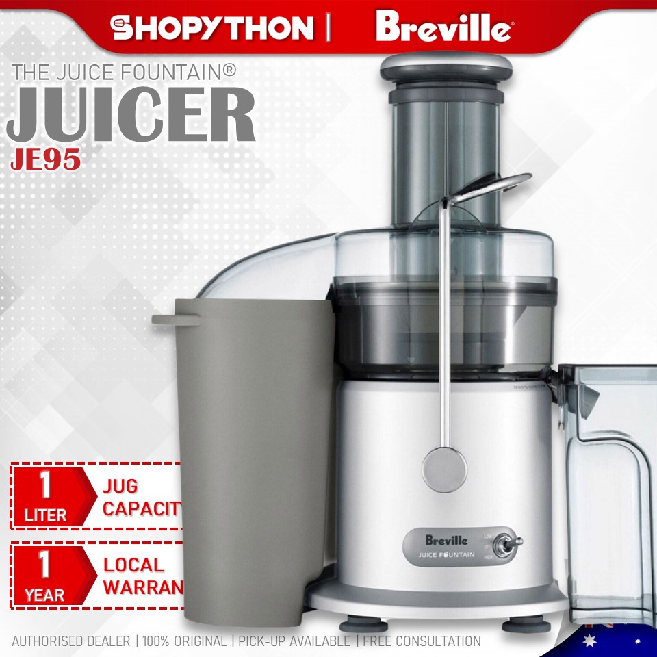 BREVILLE the Juice Fountain JE95 (1.0L/950w) Centrifugal Juicer Fruit Extractor Blender Stainless Steel Mesh Filter