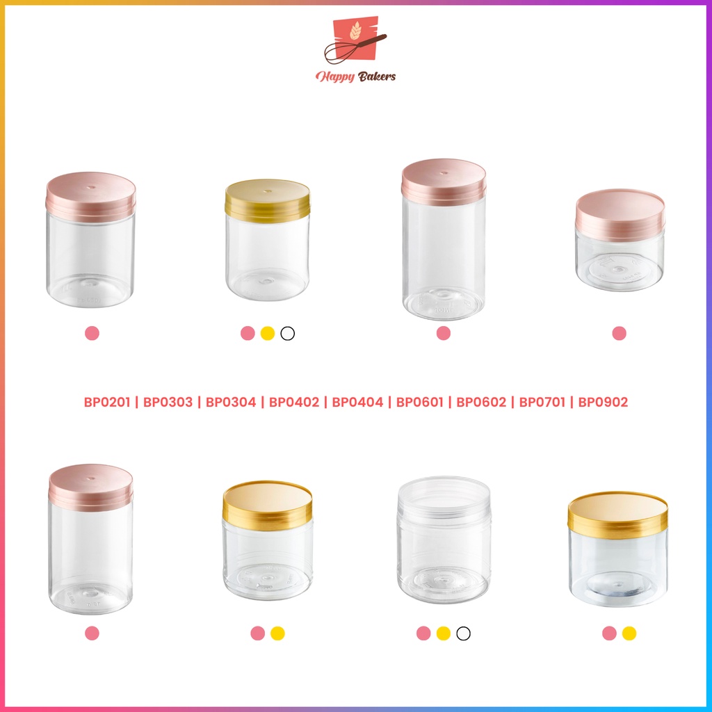 Balang Plastic Container | 200ml 300ml 400ml 600ml 700ml 900ml | Pink Gold | Kuih Kukis Raya Biscuits Chocolate Spices