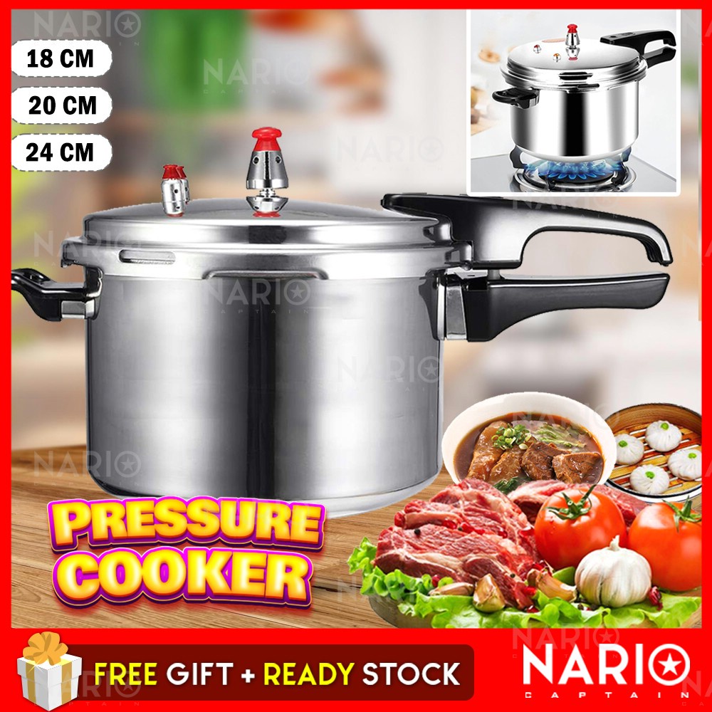 NARIO [ CLEAR STOCK ] High Quality 4L Pressure Cooker Home Food Fast Heat Safety Kitchen Cooking Pot Cookware Periuk