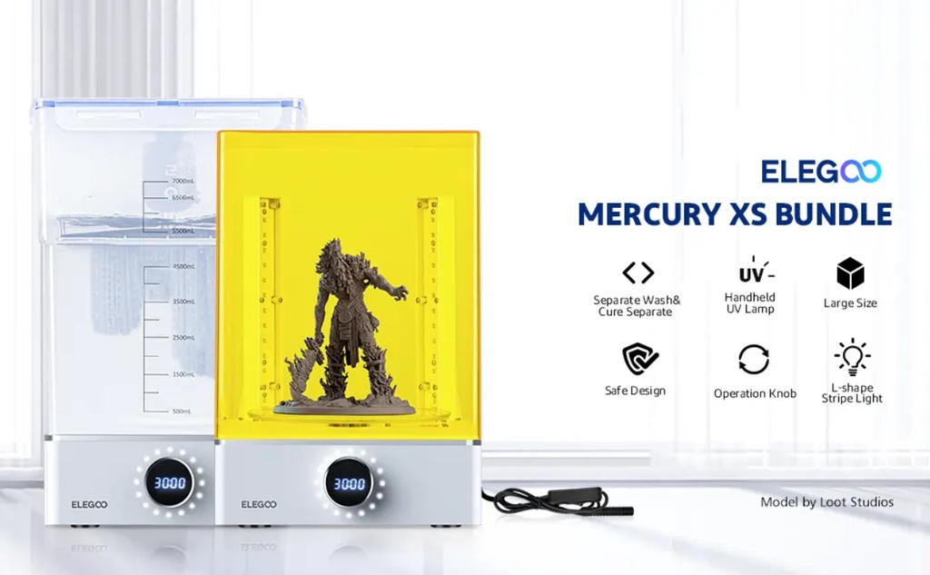Elegoo mercury xs bundle, wash and cure set for 3d resin printing