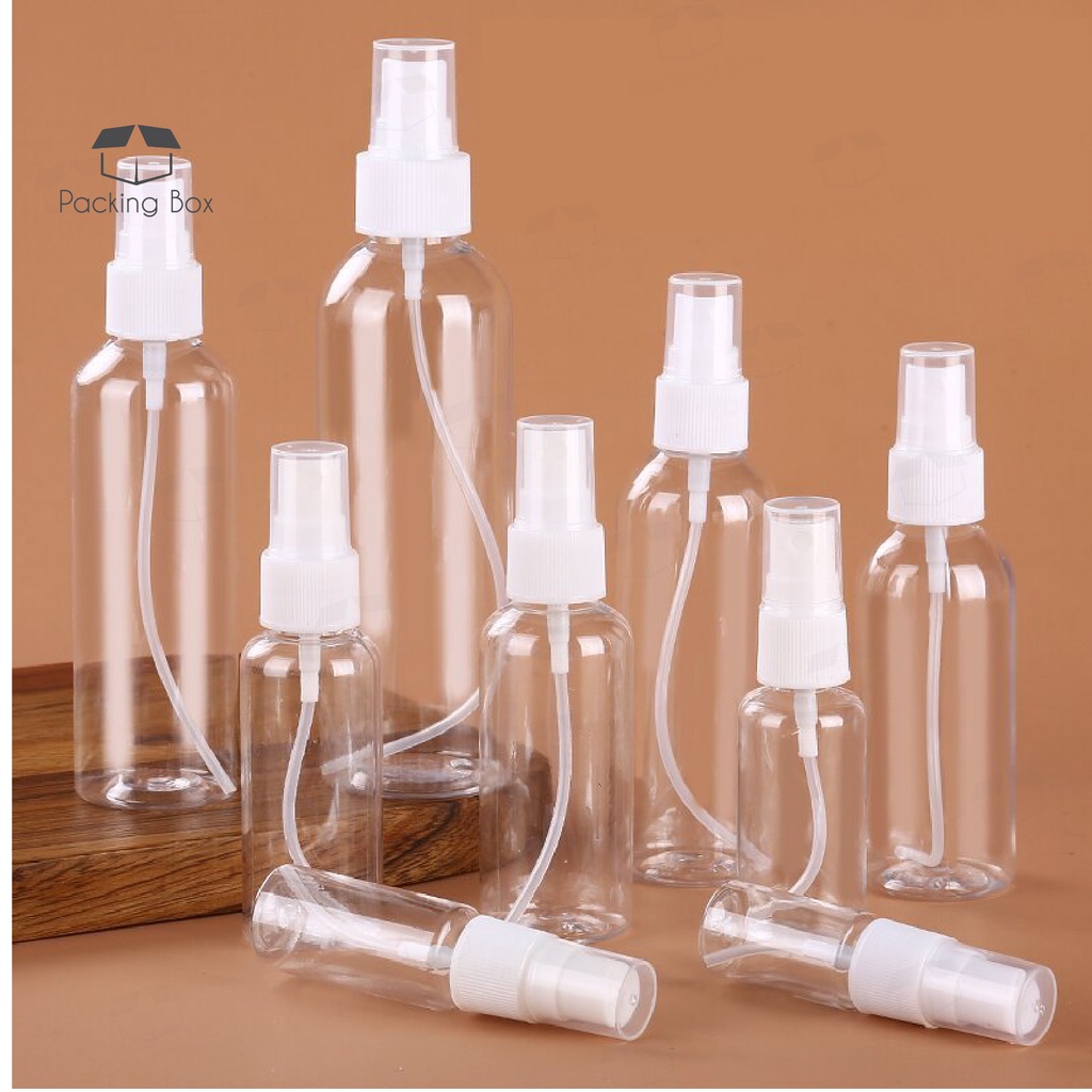 PKB SPRAY BOTTLE 10ml / 20ml / 30ml / 50ml / 60ml / 80ml / 100ml / 120ml / 150ml /200to 200ml empty transparent bottle