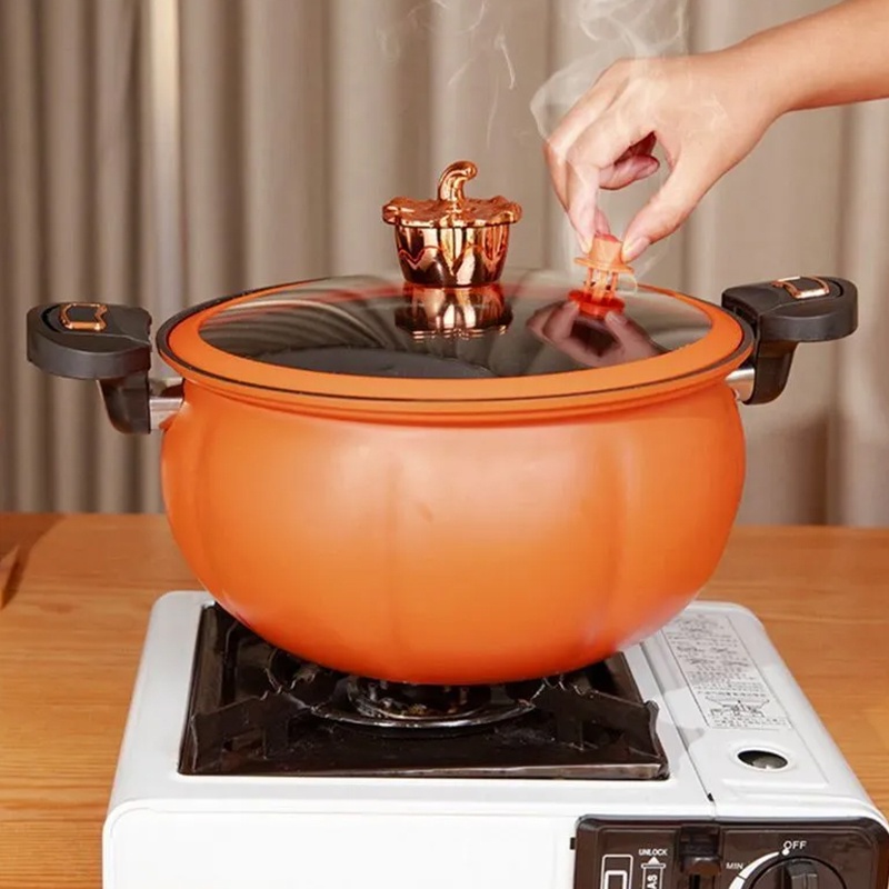 Pumpkin Design Large Capacity 8L Micro Pressure Cooker Multifunction Soup Meat Stew Rice Porridge Non Stick Cooking Pot