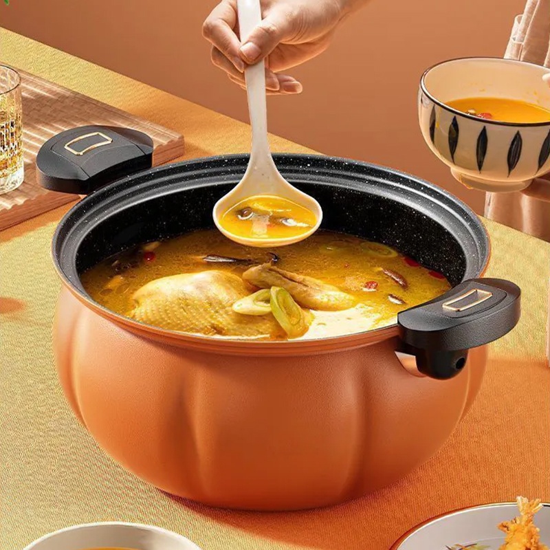 Pumpkin Design Large Capacity 8L Micro Pressure Cooker Multifunction Soup Meat Stew Rice Porridge Non Stick Cooking Pot