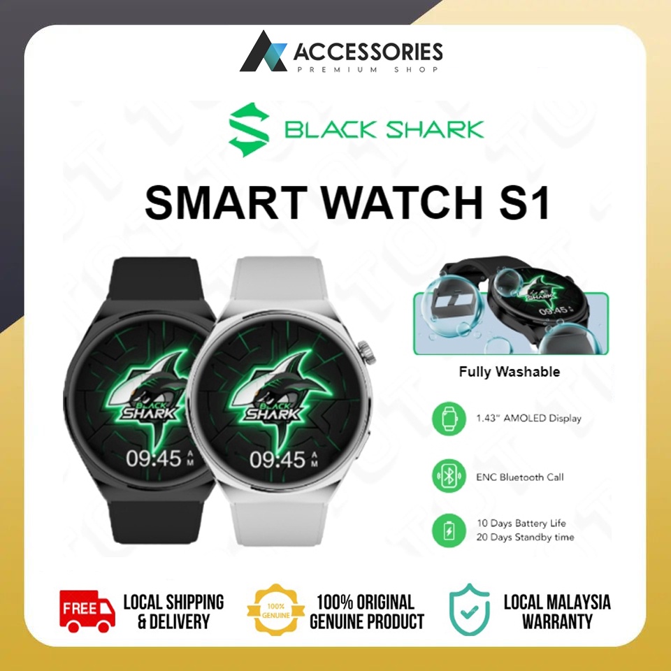 Black Shark Smart Watch S1 | S1 Classic | S1 Pro 1.43" ENC Bluetooth Call 100+ Sport Mode Health Monitoring Features