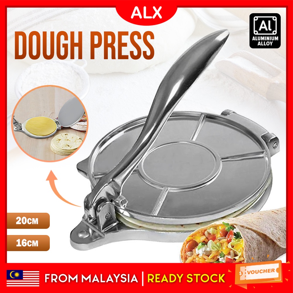 ALX Aluminum Alloy 20CM/16CM Tortilla Maker Foldable Cake Pie Flour Dough Press Tool Tekan Doh Chapati 面团压机