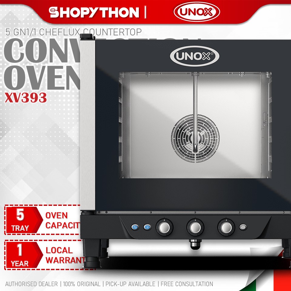 UNOX CHEFLUX 5 GN1/1 ONE Countertop XV393 (7000W) Convection Combi Oven Smart Baking Cooking Commercial Kitchen Manual