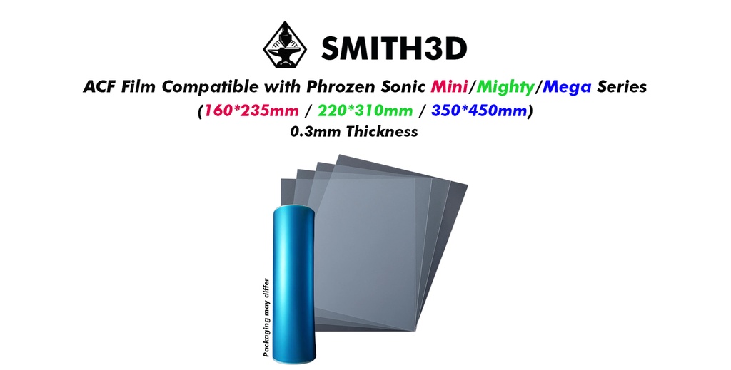 Phrozen sonic mini mega mighty compatible acf film, acf replacement film for 3d resin printers , 0.3mm thickness