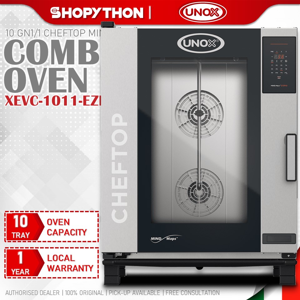 UNOX CHEFTOP MIND.MAPS 10 GN1/1 ZERO Countertop XEVC-1011-EZRM (18000W) Combi Oven Cooking Commercial Kitchen Roast Bake