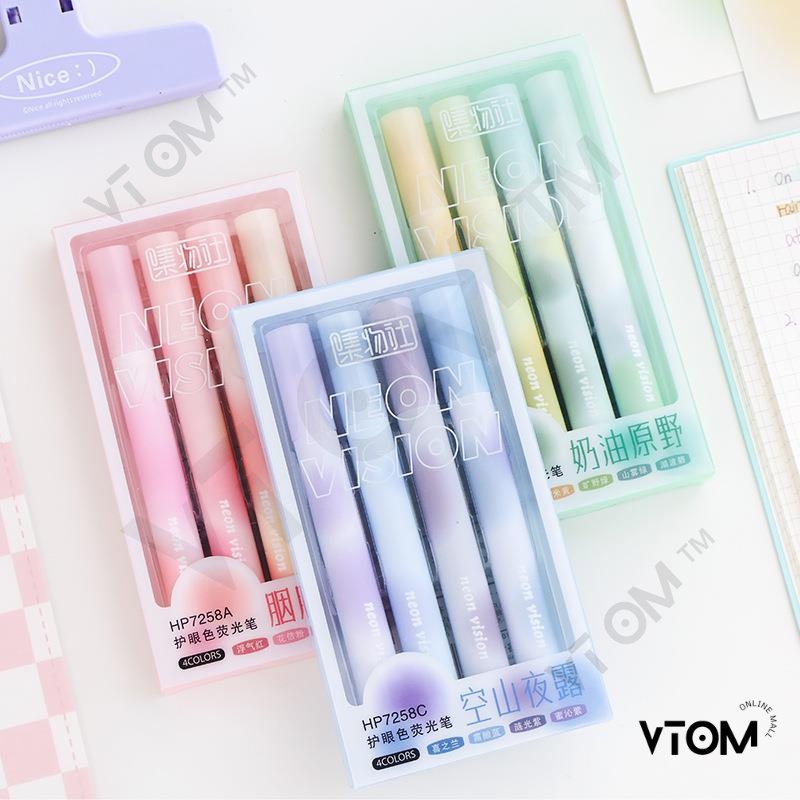 8pcs/set High Value Stationery Kit (fluorescent + Colorful) Milk Tea Color  Highlighter Pens For Students' Note Taking, Bullet Journaling And Other  Office Usage