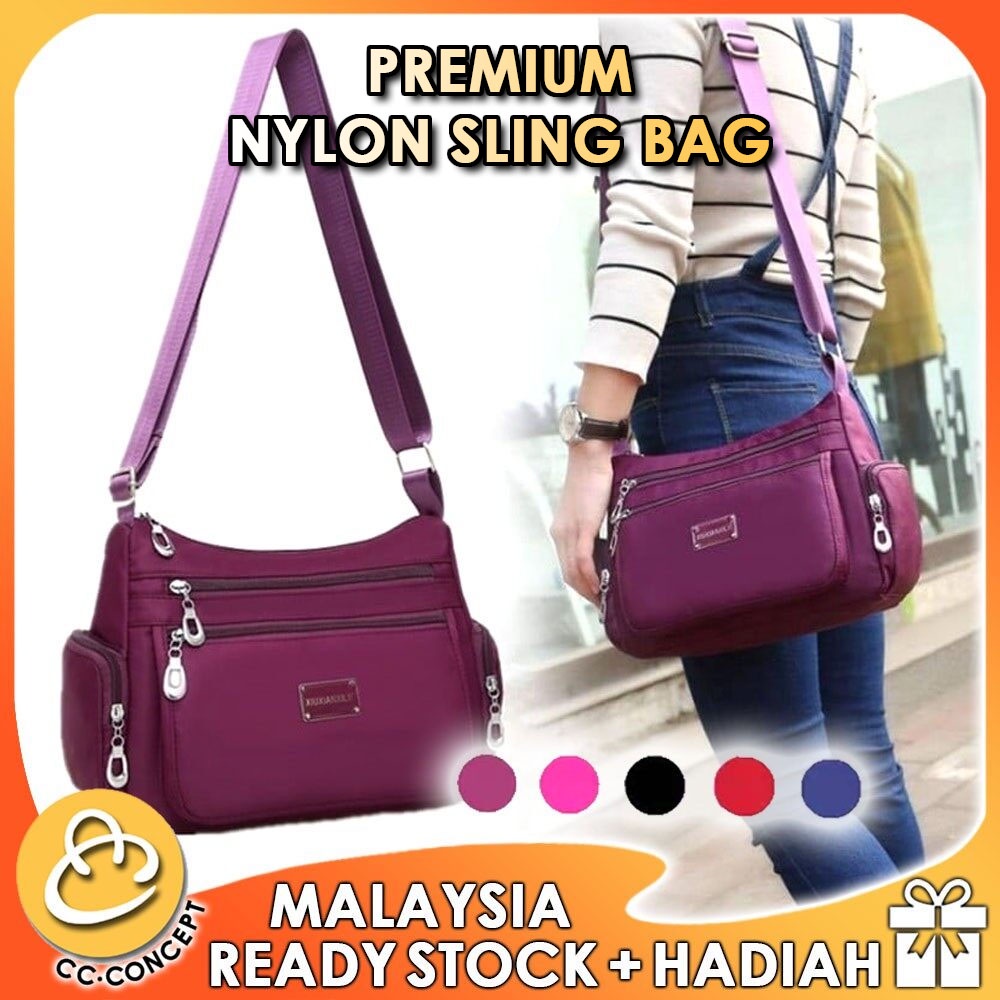 CC CONCEPT Korea Women Sling Bag Shoulder Bag Nylon Lady Crossbody Handbag Beg Tangan Wanita