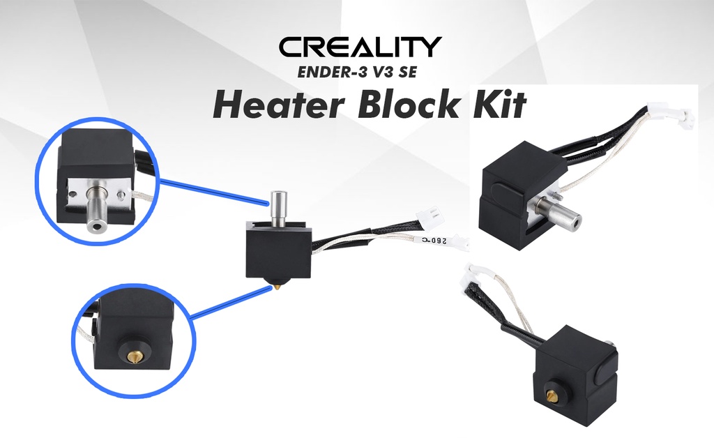 Creality ender-3 v3 se heater block kit, heater block kit replacement for ender 3 v3 se. fdm printer replacement part