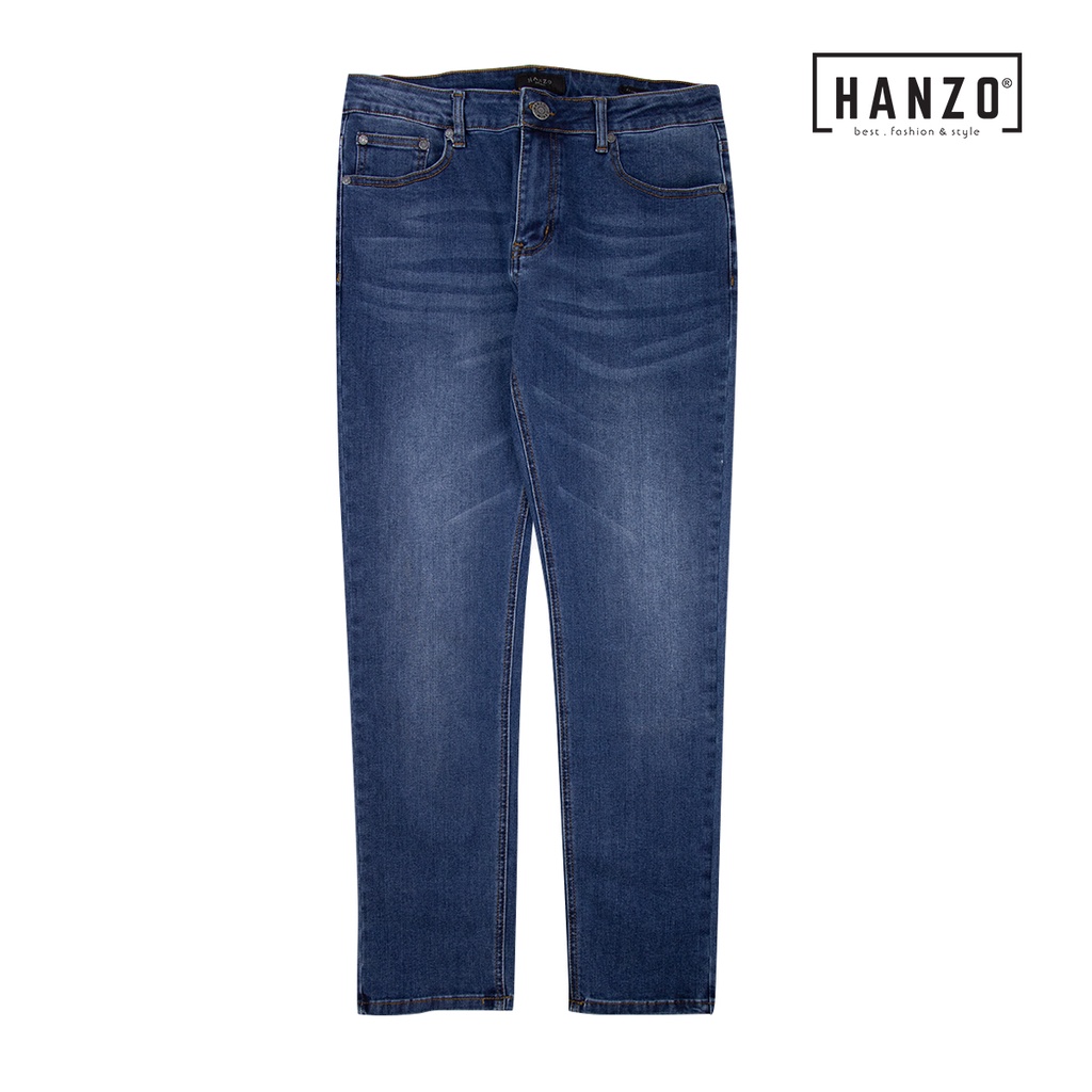 HANZO Men Slim Fit Long Jeans 106563 JL88071-76 - Blue