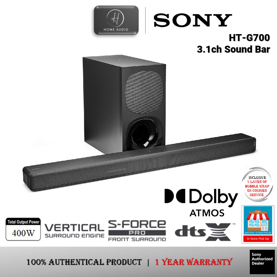 Sony Soundbar with Subwoofer - HT-G700 HT G700 3.1ch Dolby Atmos Sound Bar/ DTS:X