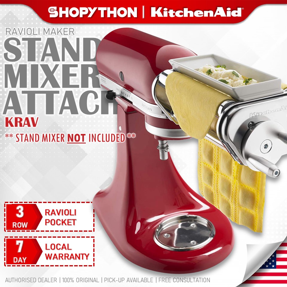 KITCHENAID Ravioli Maker Attachment KRAV Stand Mixer Pasta Sheet Stainless Steel Roller Pocket Filling Italian Food