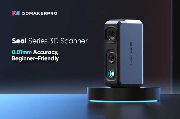 3dmakerpro seal series 3d scanner high precision 0.01mm accuracy vivid textures 24-bit colour depth portable smooth scan