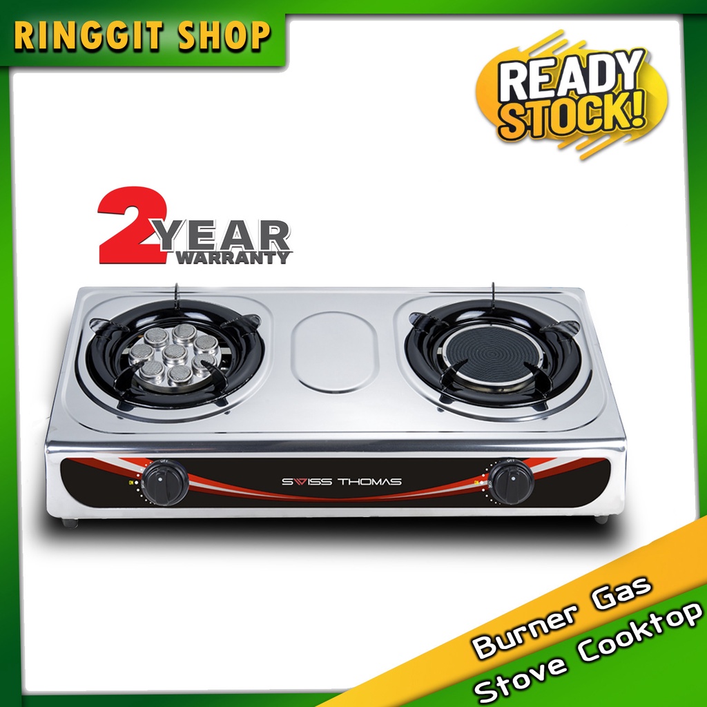 Ringgit Shop  Tempered Glass Infrared Burner Gas Stove Cooktop LPG Gas Saving Dapur Gas